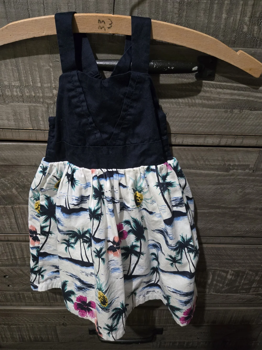 Vintage Gymboree Tropical Palm Tree Dress 18M Y2K